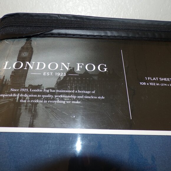6-pc London Fog CAL KING Sheet Set Blue (2 extra pillowcases) - Picture 4 of 5
